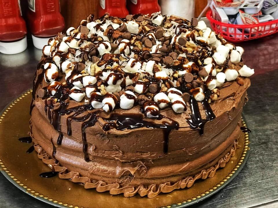 A slice of layered cake